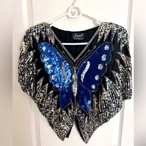 vintage sparkly butterfly 🦋 top